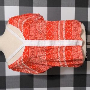 Anthropologie Vanessa Virginia Cut Out Mixed Printed Blouse Top